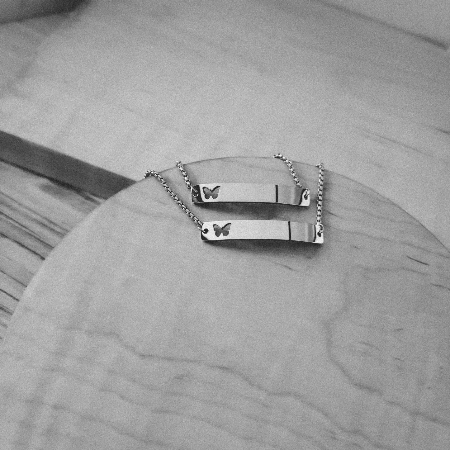 Butterfly Cutout Bar Bolo Bracelet (Silver or Gold), 1 Total, Metal Blank #123