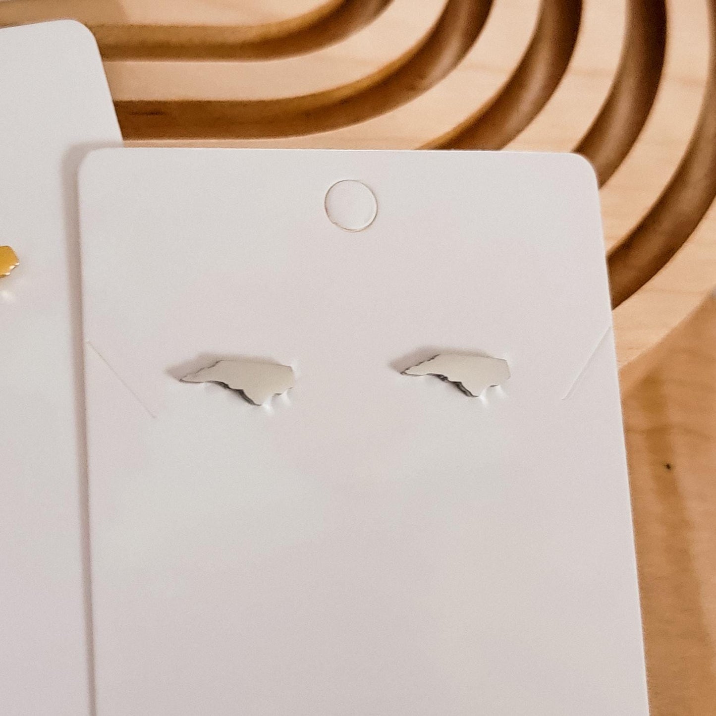 North Carolina Studs (Silver or Gold), 1 Pair Total, Metal Blank #119