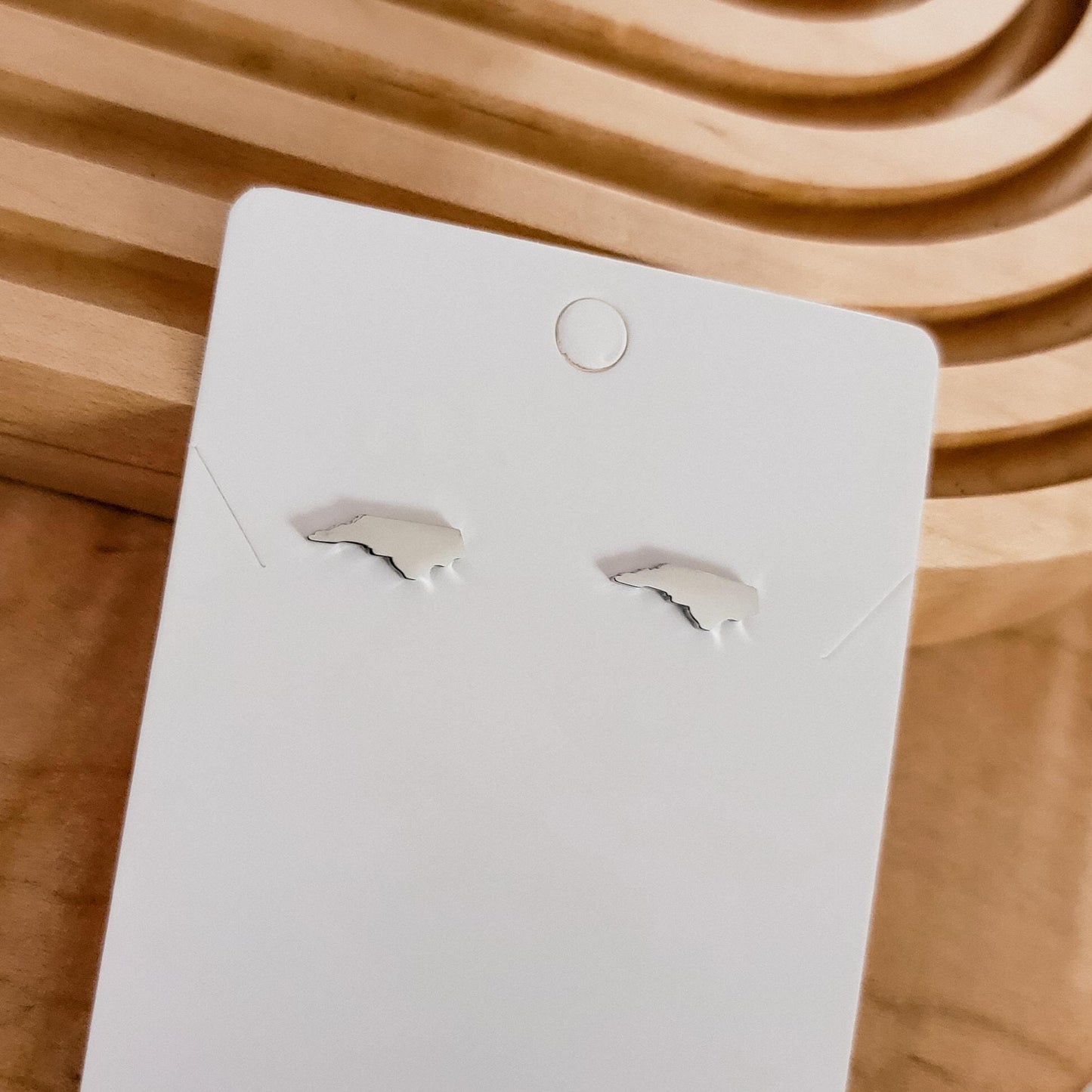 North Carolina Studs (Silver or Gold), 1 Pair Total, Metal Blank #119