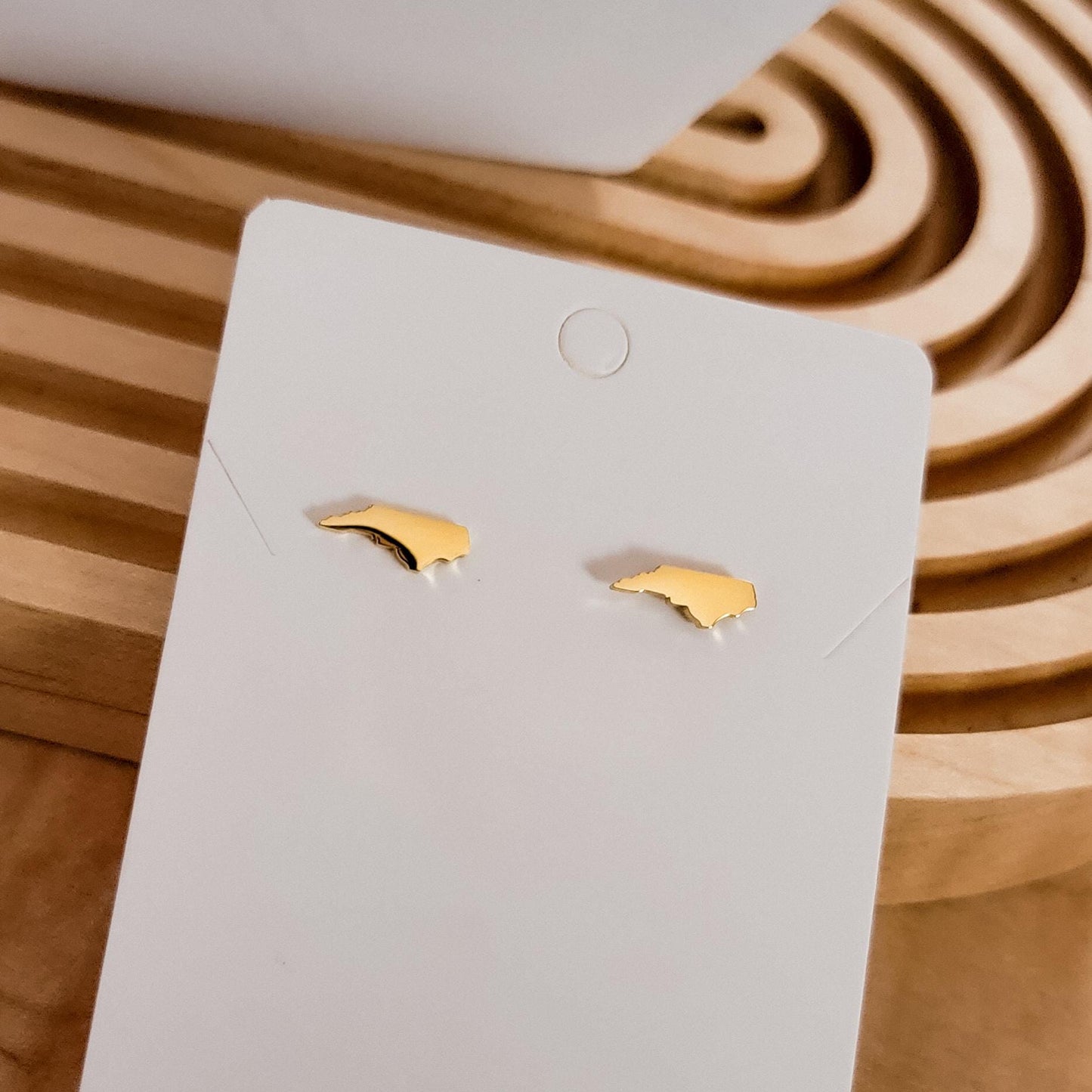 North Carolina Studs (Silver or Gold), 1 Pair Total, Metal Blank #119