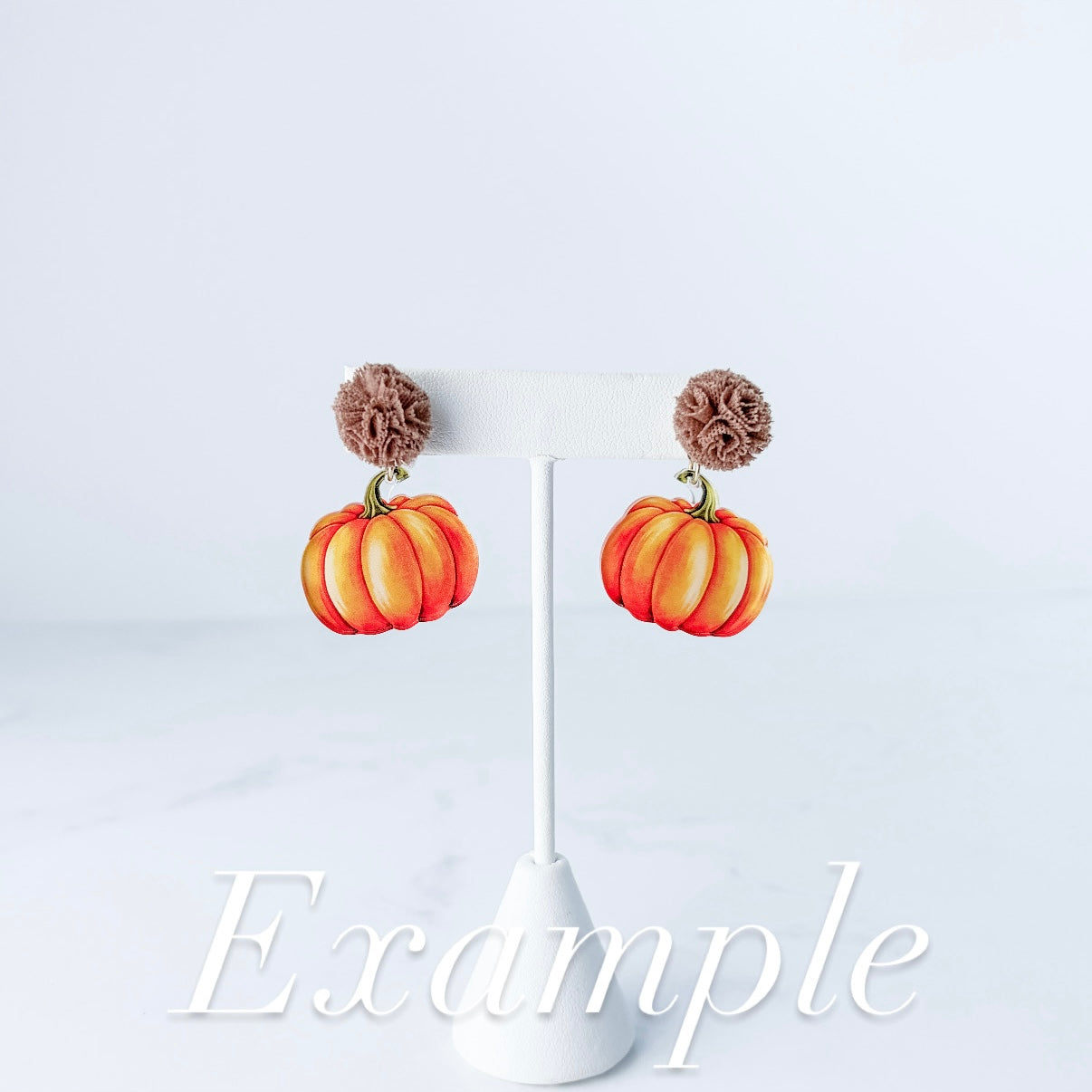 Orange Pumpkin Earring Blank (1 Pair), Acrylic Print & Cut, Laser Blank #82