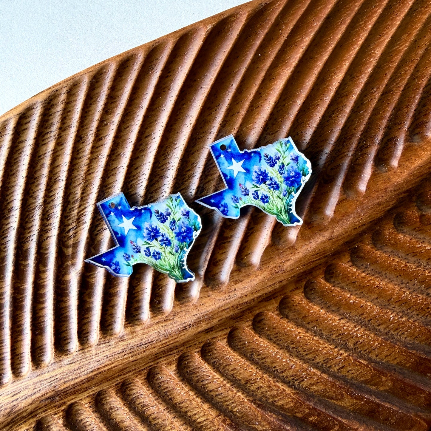 Texas Bluebonnet Earring Blank (1 Pair), Acrylic Print & Cut, Laser Blank #58