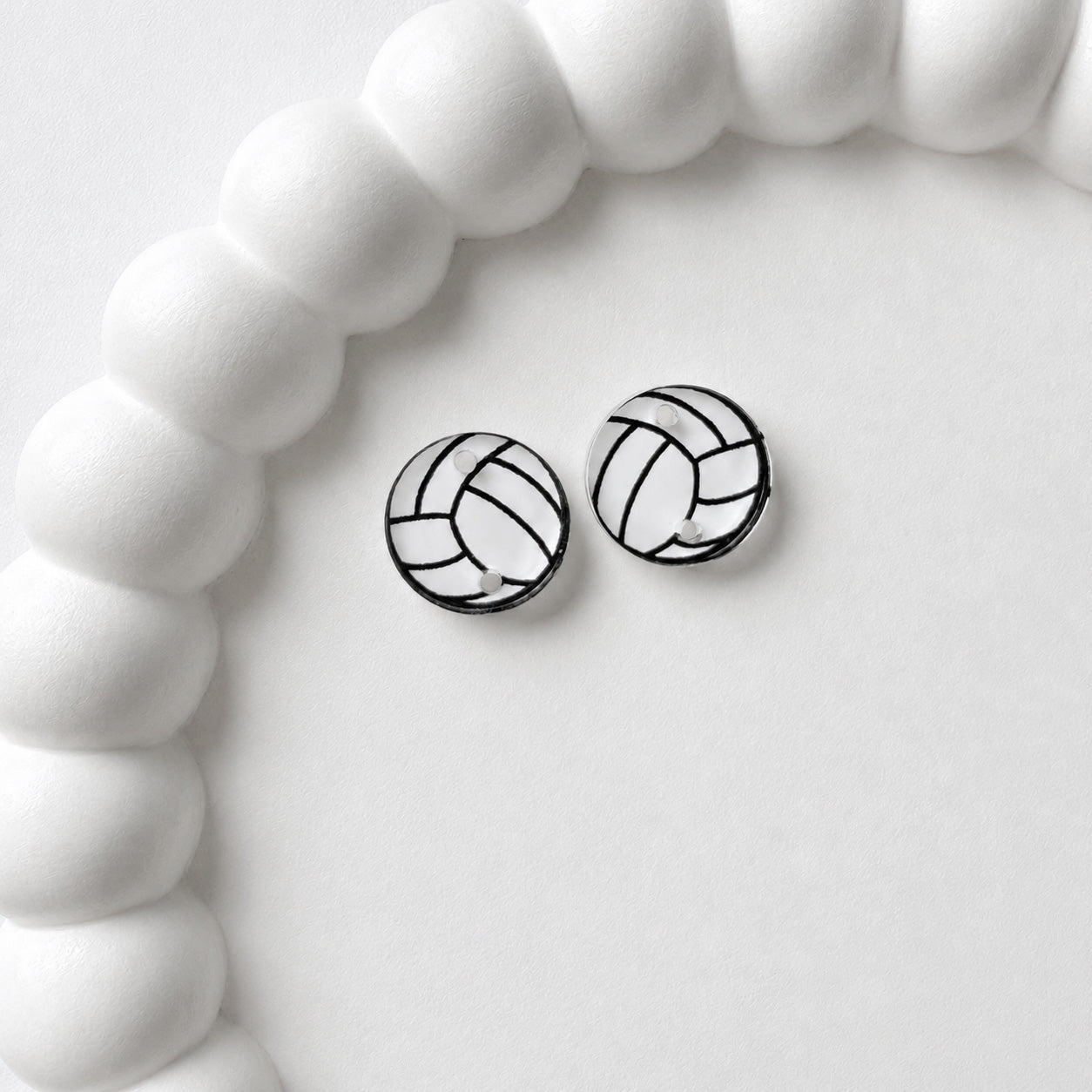Volleyball Two-Hole Connector Blank (5 Pairs), Acrylic Print & Cut, Laser Blank #45