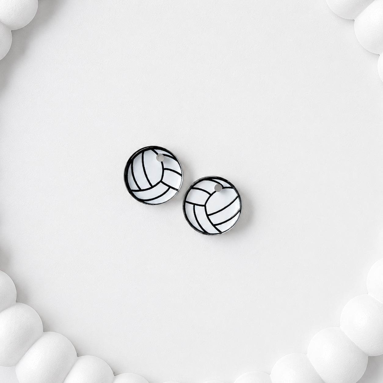 Volleyball One-Hole Stud Connector Blank (5 Pairs), Acrylic Print & Cut, Laser Blank #41