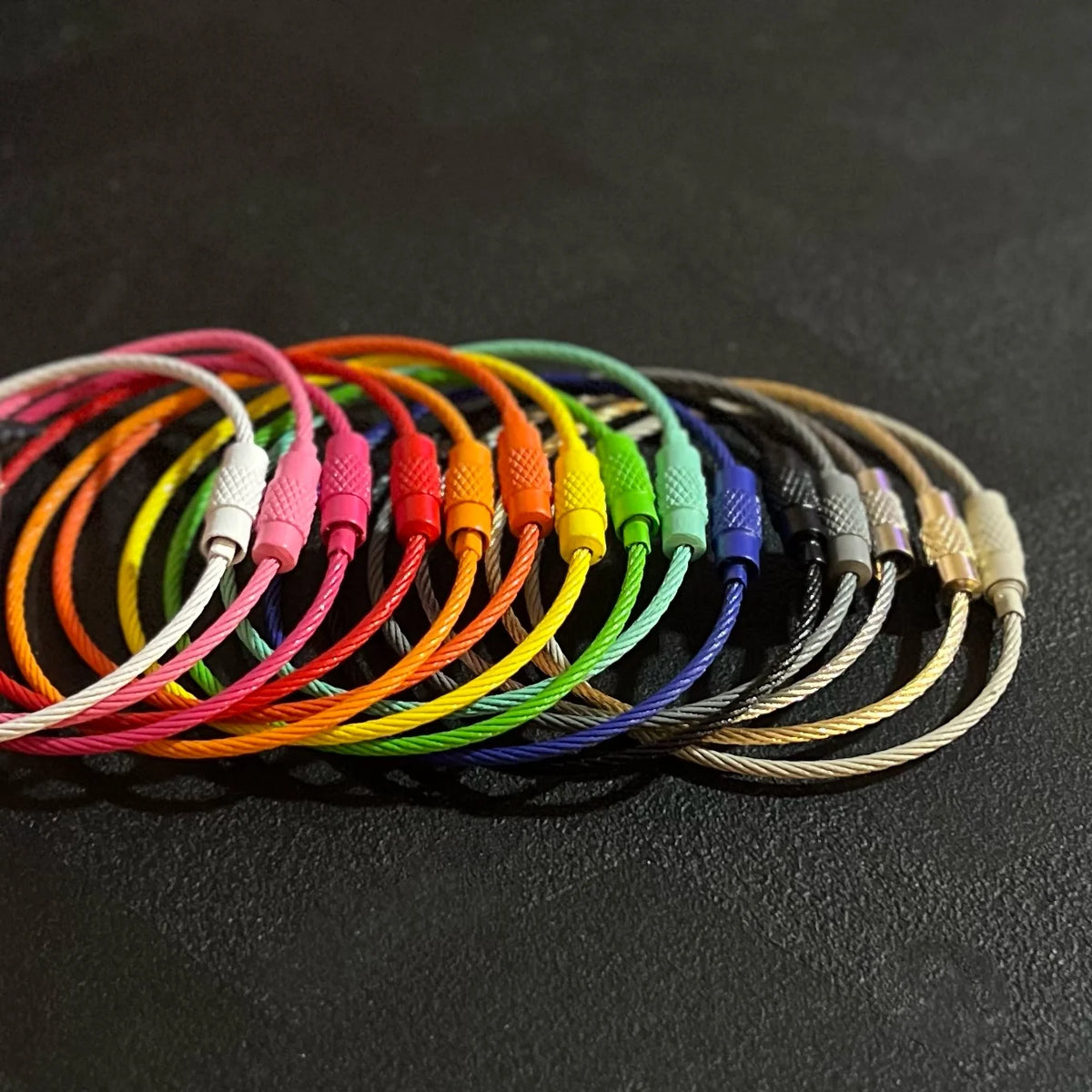 Gray Wire Cable Keychain Thingie, 10 Pieces, KT# 35
