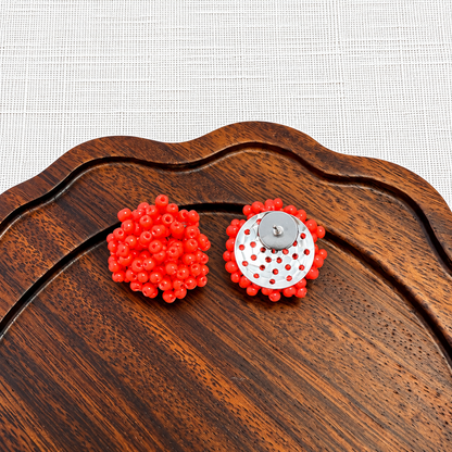Orange (Seconds) 15mm Small Seed Bead Topper, 1 Pair, Warehouse Event #67