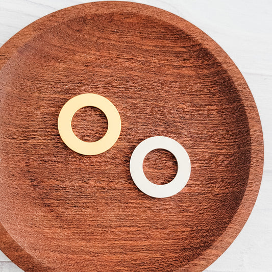 Open Circle Pendants (Silver or Gold), 5 Total Washers, Metal Blank #155