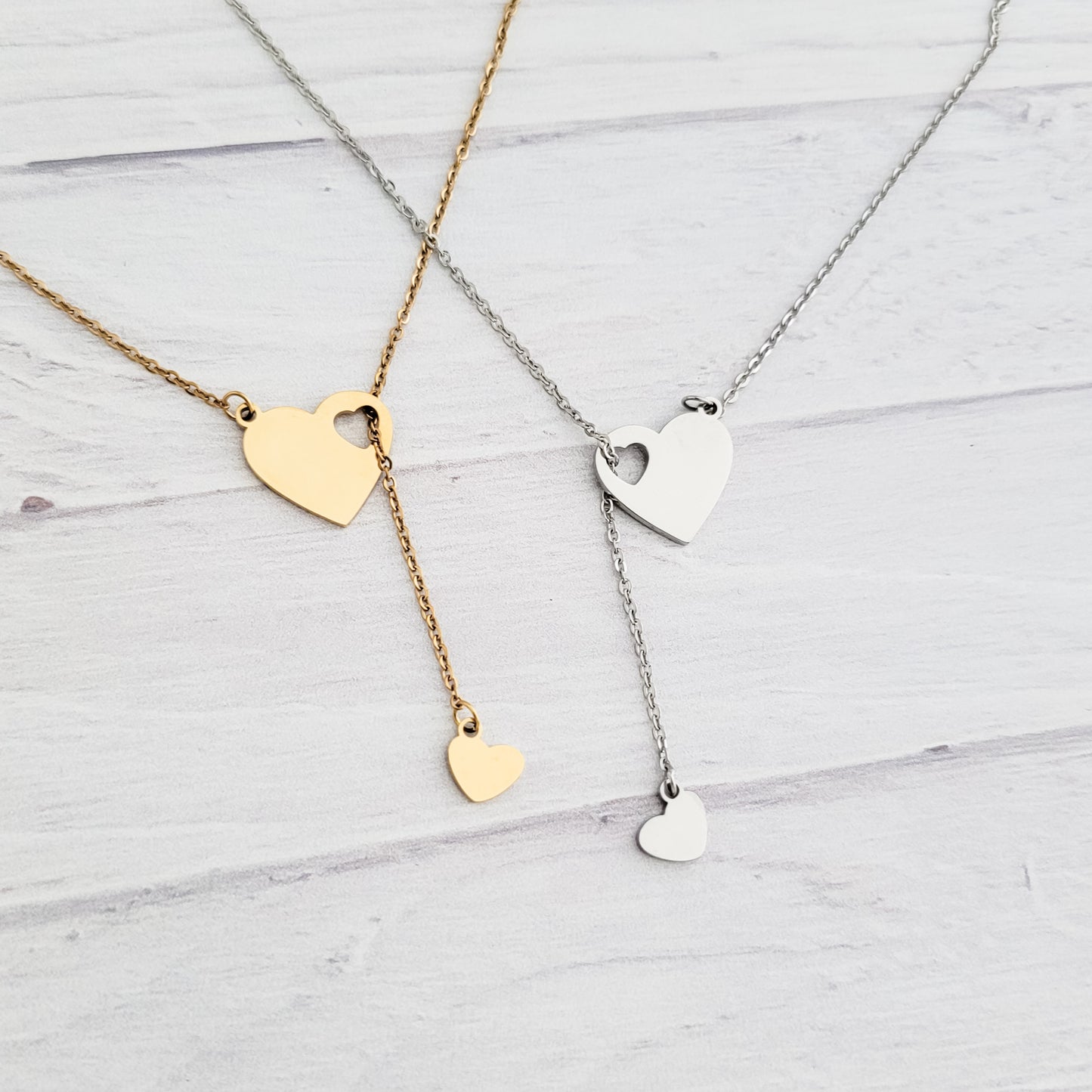 Heartfall Necklace (Silver or Gold), 1 Total, Metal Blank #154