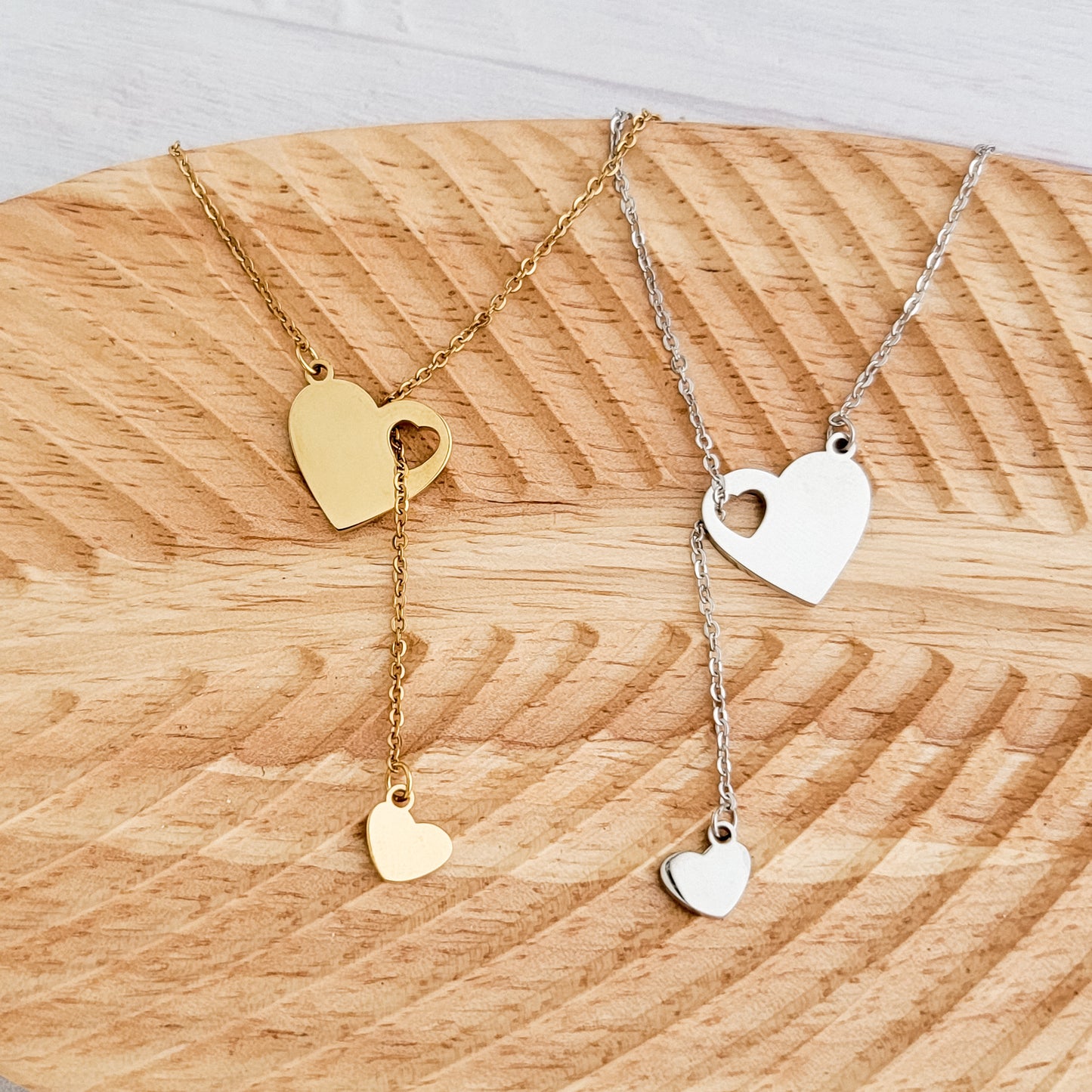 Heartfall Necklace (Silver or Gold), 1 Total, Metal Blank #154