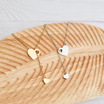 Heartfall Necklace (Silver or Gold), 1 Total, Metal Blank #154