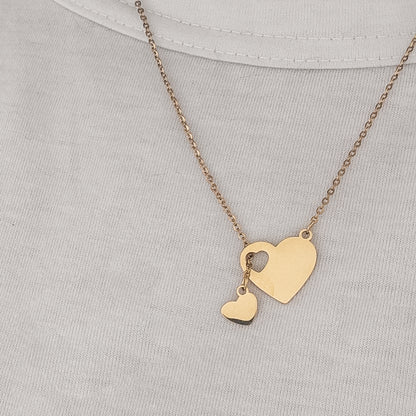 Heartfall Necklace (Silver or Gold), 1 Total, Metal Blank #154