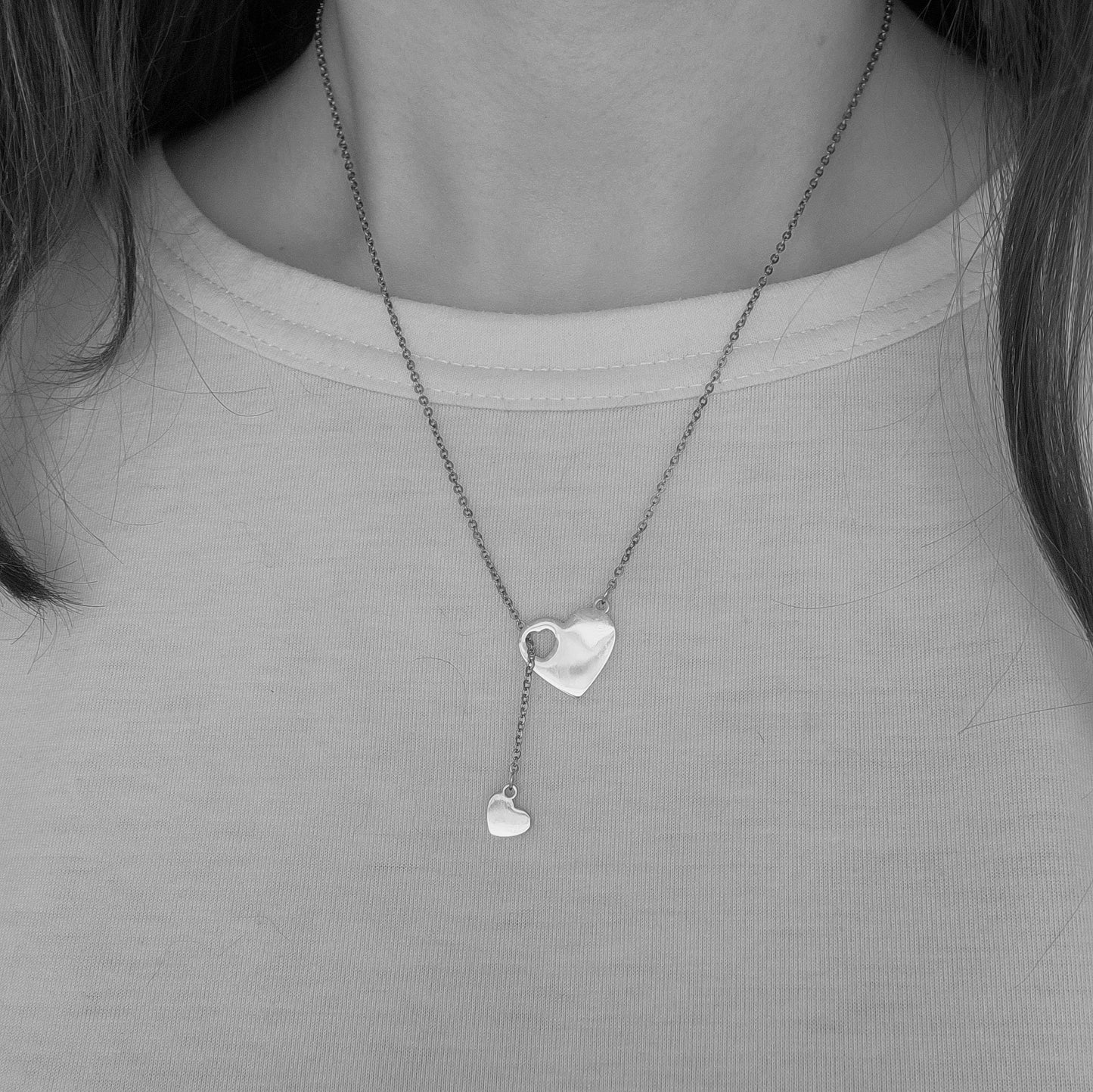 Heartfall Necklace (Silver or Gold), 1 Total, Metal Blank #154
