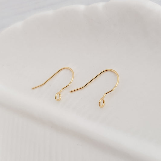 Gold Sleek Forward-Facing Stainless Steel Ear Wires, 20 Pieces, Ear Wire #1