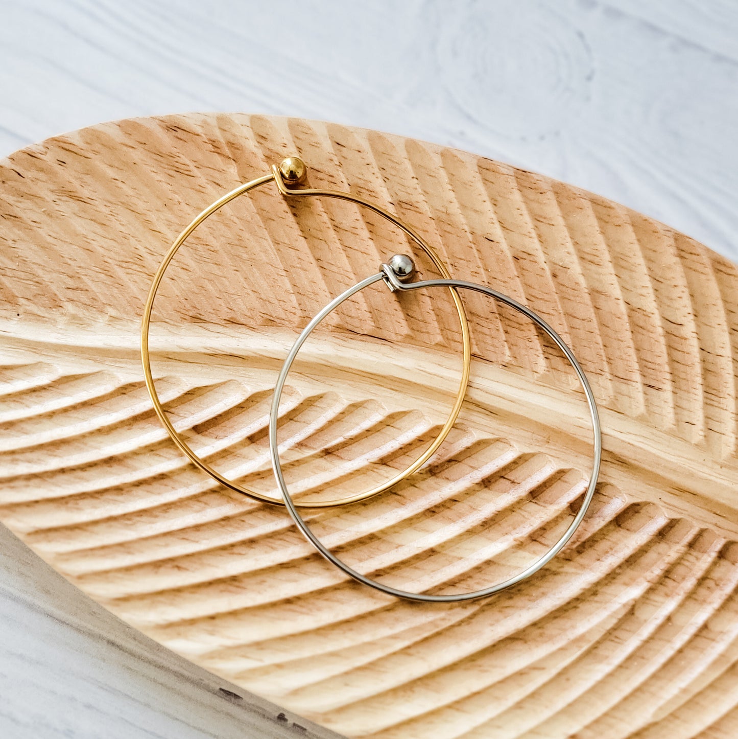 Minimalist Bangle Bracelet (Silver, Gold, or Rose Gold), 1 Total, Metal Blank #174