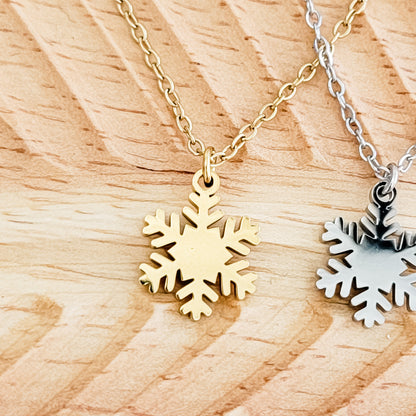 Snowflake Necklace (Silver or Gold), 1 Total, Metal Blank #181