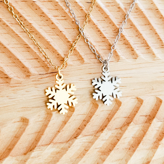 Snowflake Necklace (Silver or Gold), 1 Total, Metal Blank #181