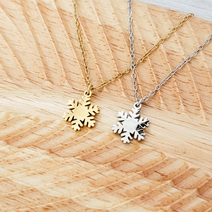 Snowflake Necklace (Silver or Gold), 1 Total, Metal Blank #181