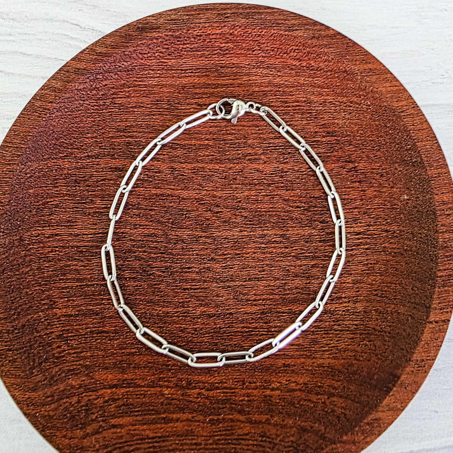 New Premium Full Bracelet Paperclip Chain Finding (Silver or Gold Stainless Steel), Pack of 5, Chain #15