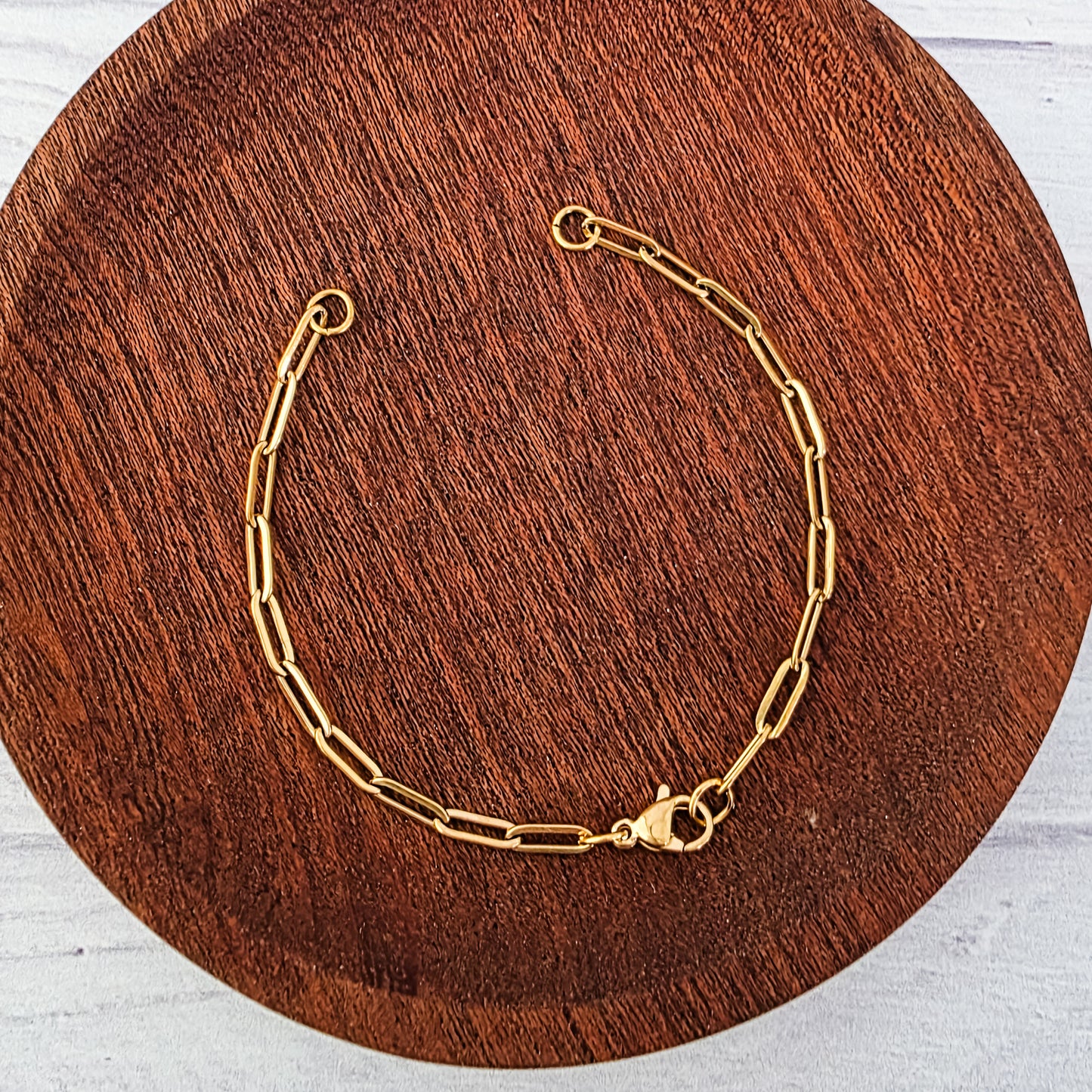 New Premium Split Bracelet Paperclip Chain Finding (Silver or Gold Stainless Steel), Pack of 5, Chain #16