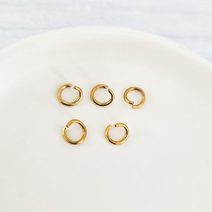 New Premium Gold 12mm Round Stainless Steel Open Jump Rings (16g), 100 Pieces, Jump Ring #8