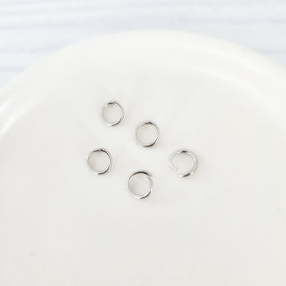 New Premium Silver 9mm Round Stainless Steel Open Jump Rings (18g), 100 Pieces, Jump Ring #14