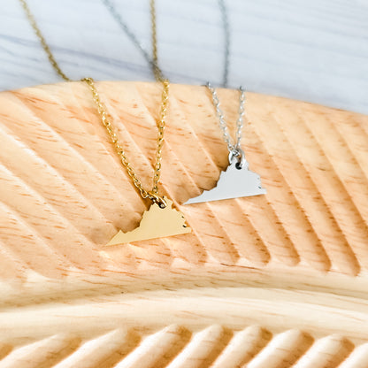 Virginia Pendant Necklace (Silver or Gold), 1 Total, Metal Blank #214