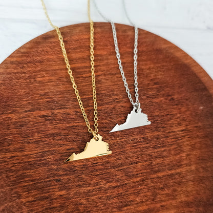 Virginia Pendant Necklace (Silver or Gold), 1 Total, Metal Blank #214