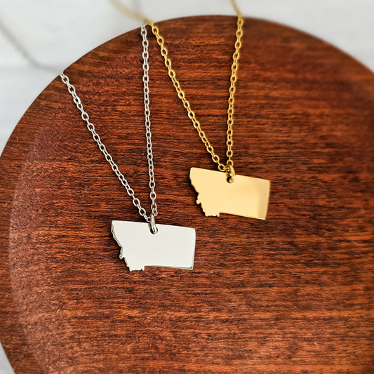 Montana Pendant Necklace (Silver or Gold), 1 Total, Metal Blank #201