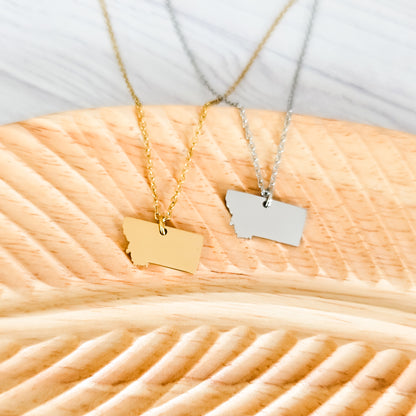Montana Pendant Necklace (Silver or Gold), 1 Total, Metal Blank #201