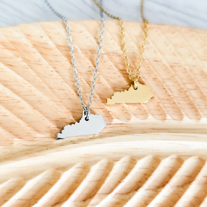 Kentucky Pendant Necklace (Silver or Gold), 1 Total, Metal Blank #210