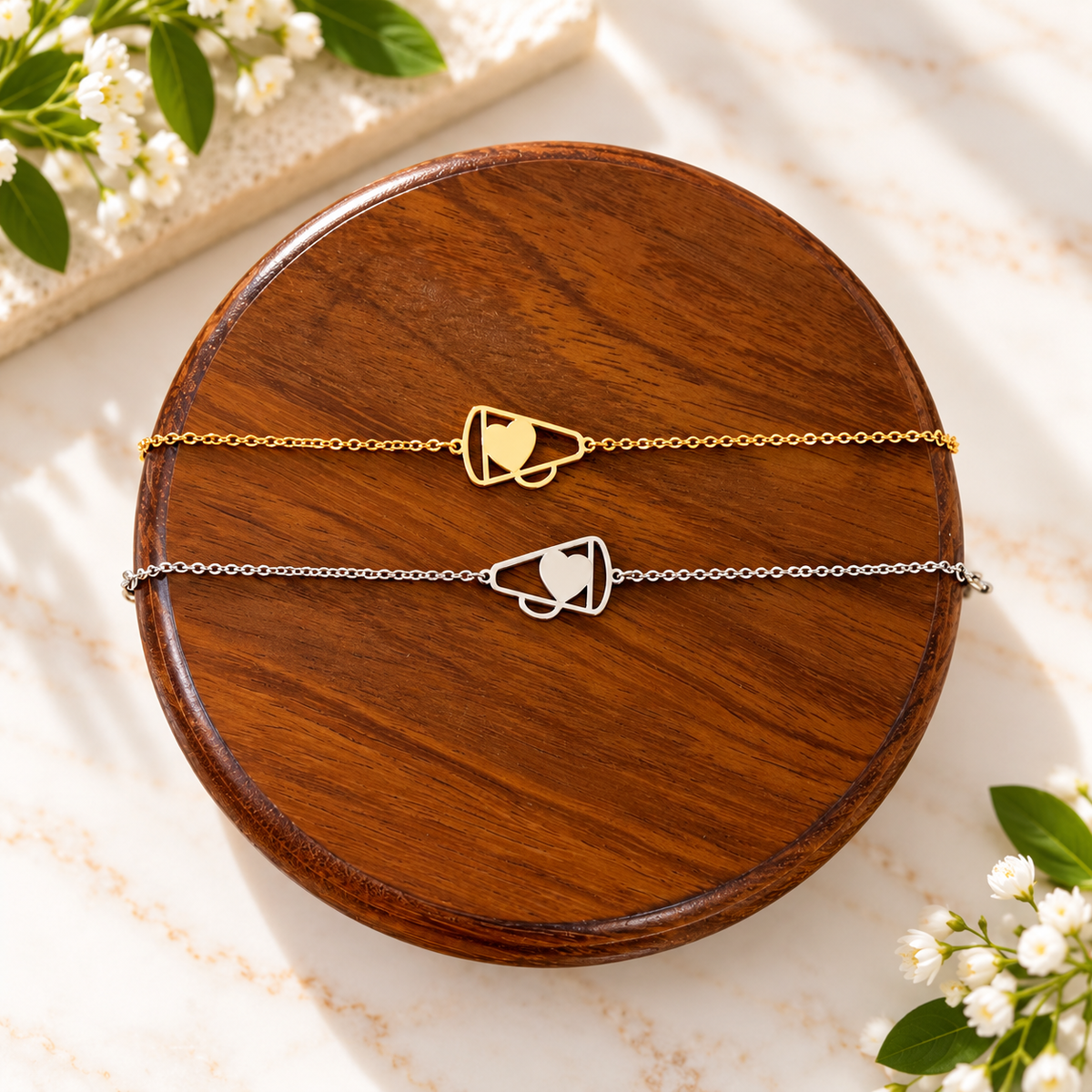 Petite Cheer Megaphone Cable Chain Bracelet (Silver, Gold), 1 Total, Metal Blank #293