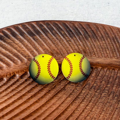 Softball Earring Blank (1 Pair), Acrylic Print & Cut, Laser Blank #9