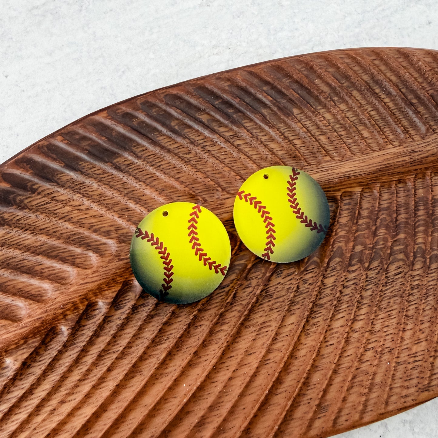 Softball Earring Blank (1 Pair), Acrylic Print & Cut, Laser Blank #9