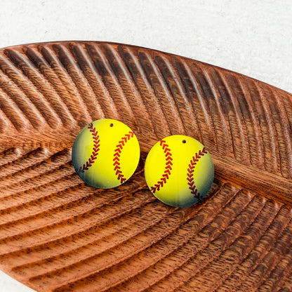 Softball Earring Blank (1 Pair), Acrylic Print & Cut, Laser Blank #9