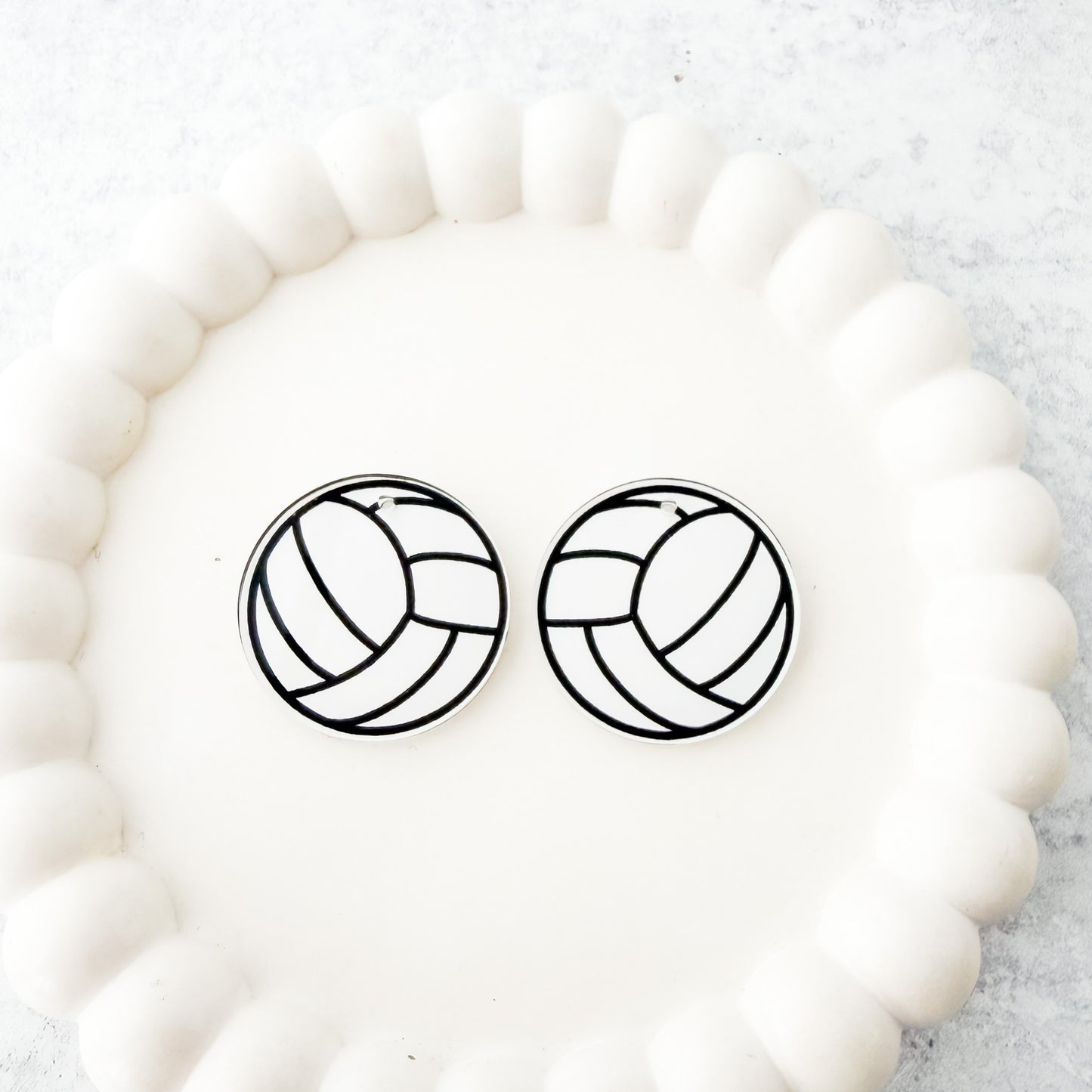 Volleyball Earring Blank (1 Pair), Acrylic Print & Cut, Laser Blank #14