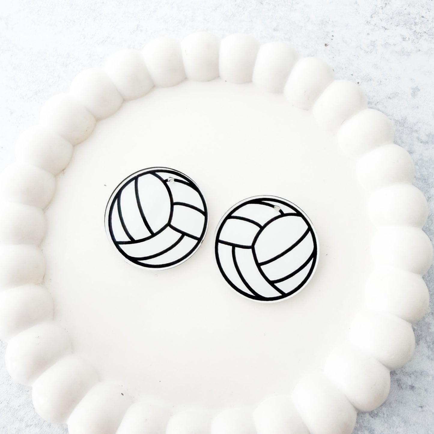 Volleyball Earring Blank (1 Pair), Acrylic Print & Cut, Laser Blank #14