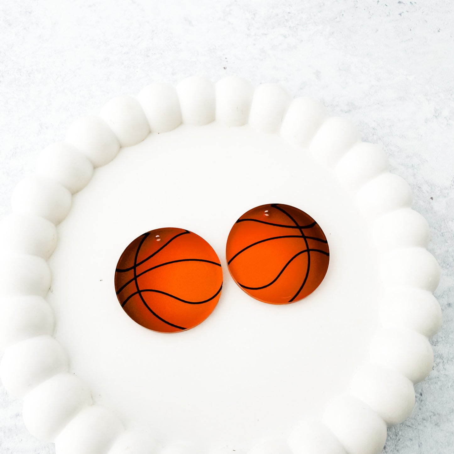 Basketball Earring Blank (1 Pair), Acrylic Print & Cut, Laser Blank #12