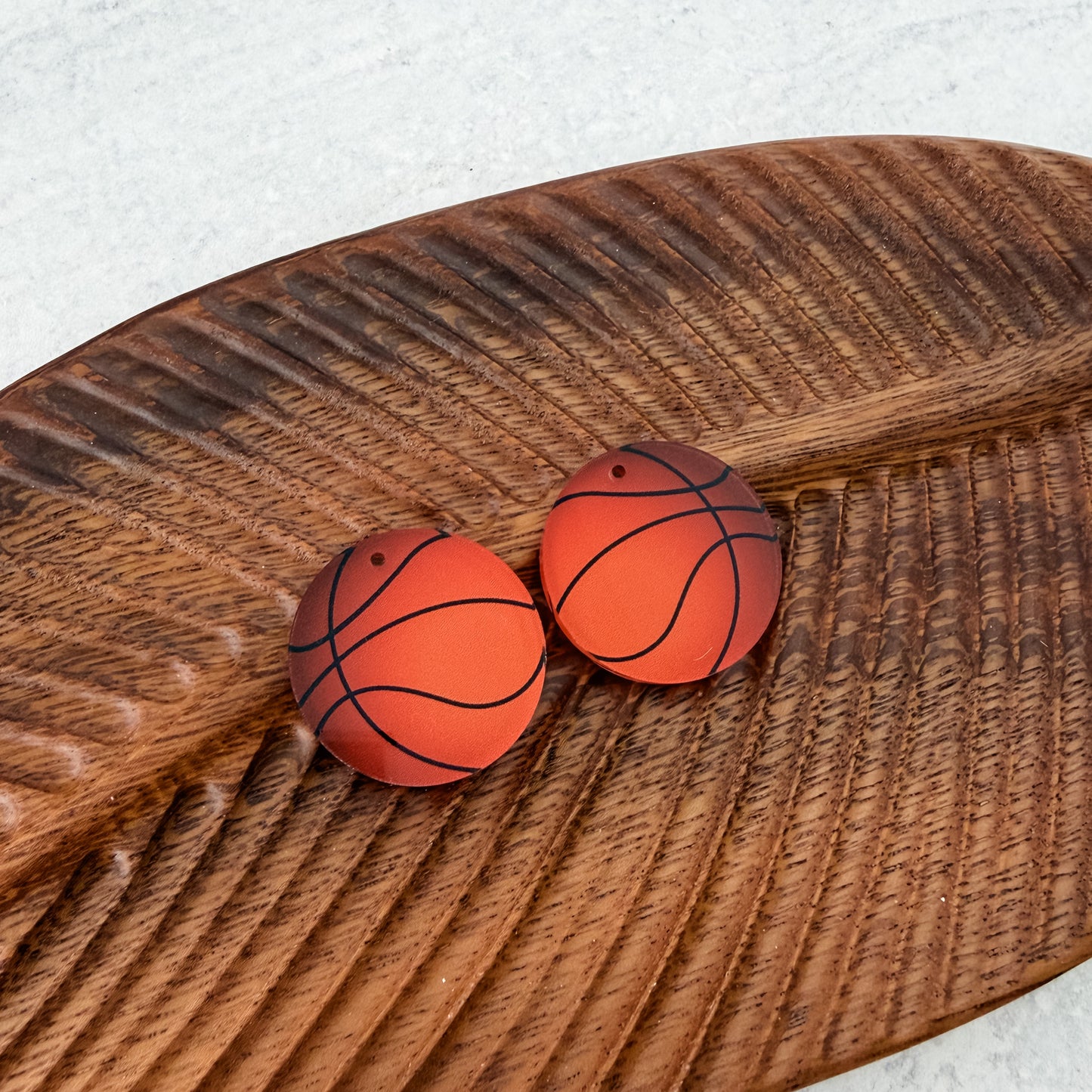Basketball Earring Blank (1 Pair), Acrylic Print & Cut, Laser Blank #12