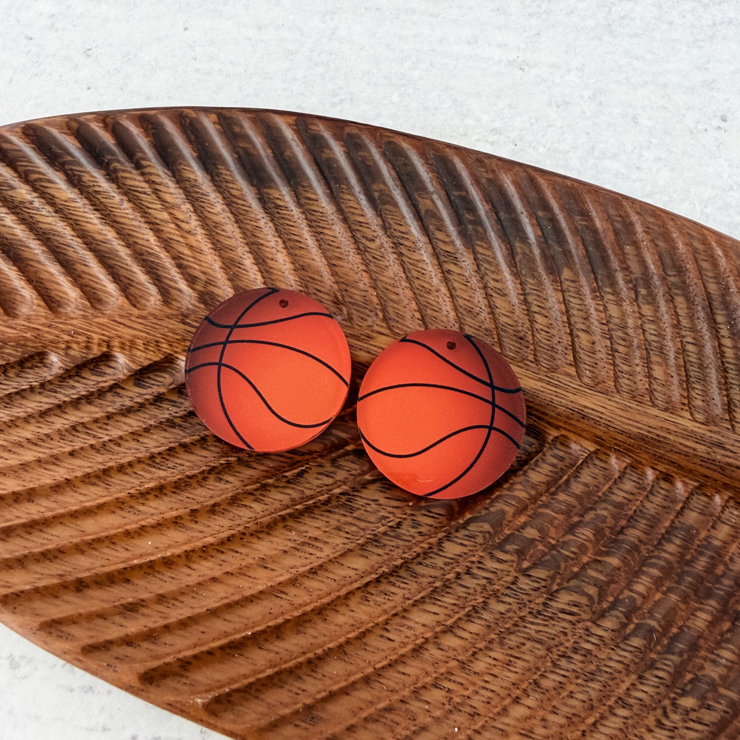 Basketball Earring Blank (1 Pair), Acrylic Print & Cut, Laser Blank #12