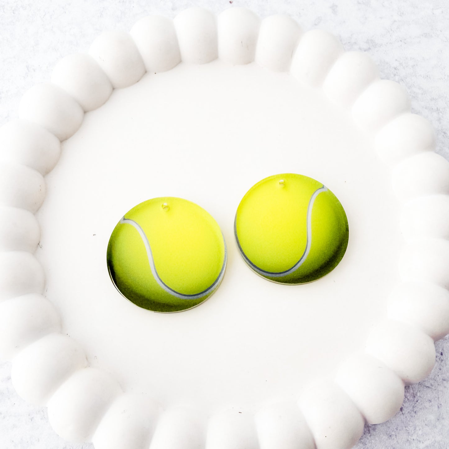 Tennis Ball Earring Blank (1 Pair), Acrylic Print & Cut, Laser Blank #11