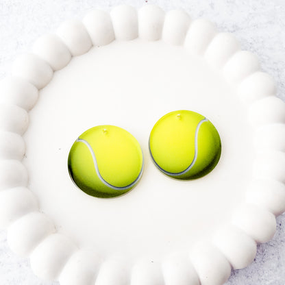 Tennis Ball Earring Blank (1 Pair), Acrylic Print & Cut, Laser Blank #11