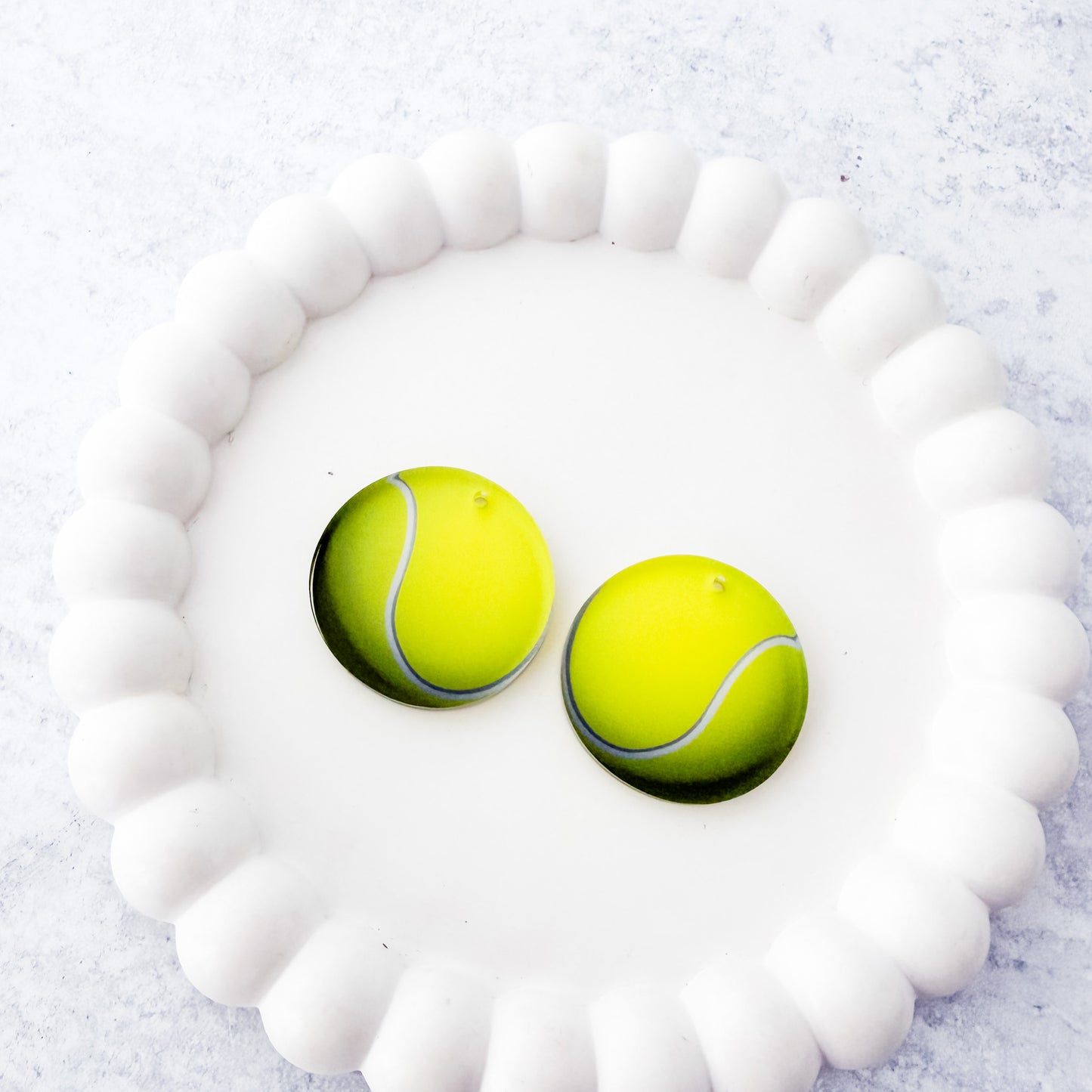 Tennis Ball Earring Blank (1 Pair), Acrylic Print & Cut, Laser Blank #11