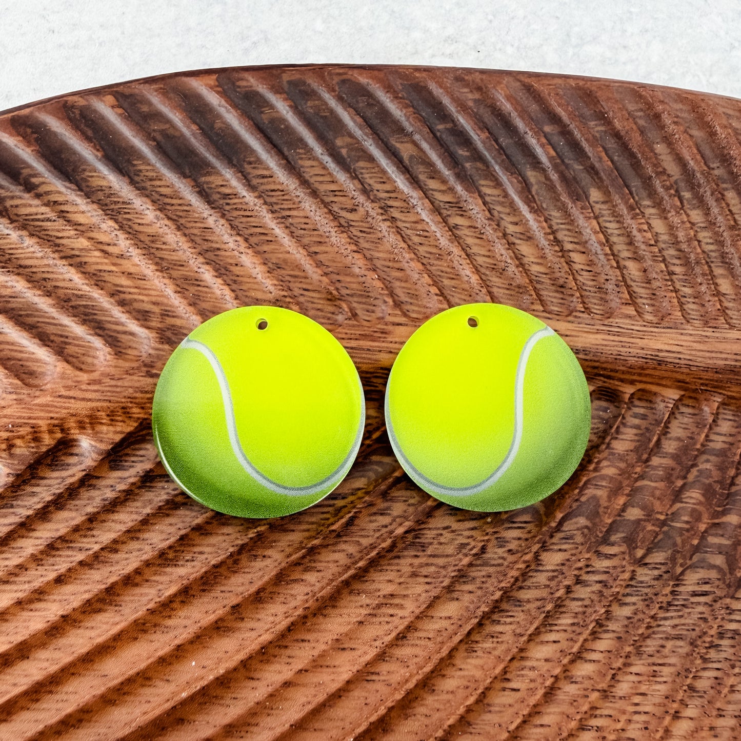 Tennis Ball Earring Blank (1 Pair), Acrylic Print & Cut, Laser Blank #11