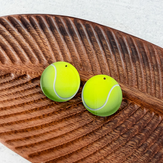 Tennis Ball Earring Blank (1 Pair), Acrylic Print & Cut, Laser Blank #11