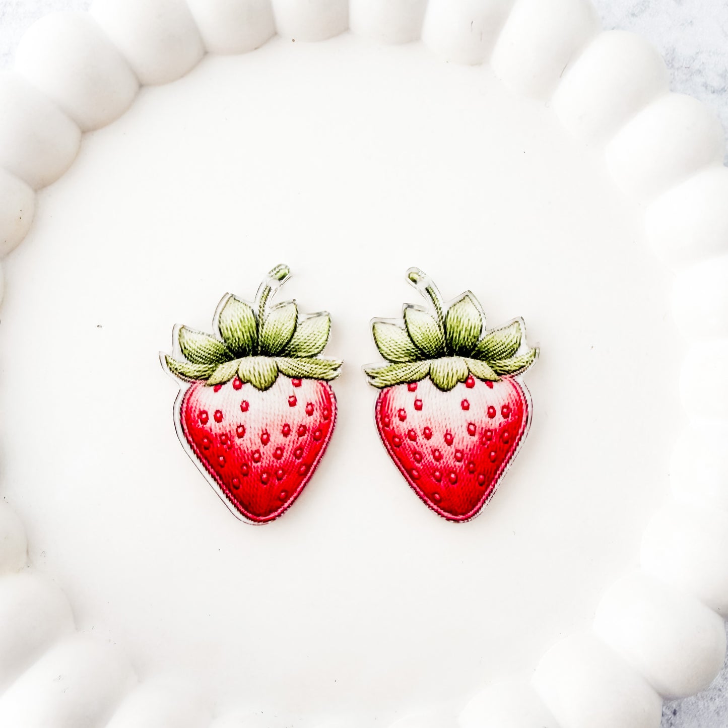 Classic Strawberry Earring Blank (1 Pair), Acrylic Print & Cut, Laser Blank #16