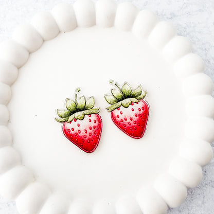 Classic Strawberry Earring Blank (1 Pair), Acrylic Print & Cut, Laser Blank #16