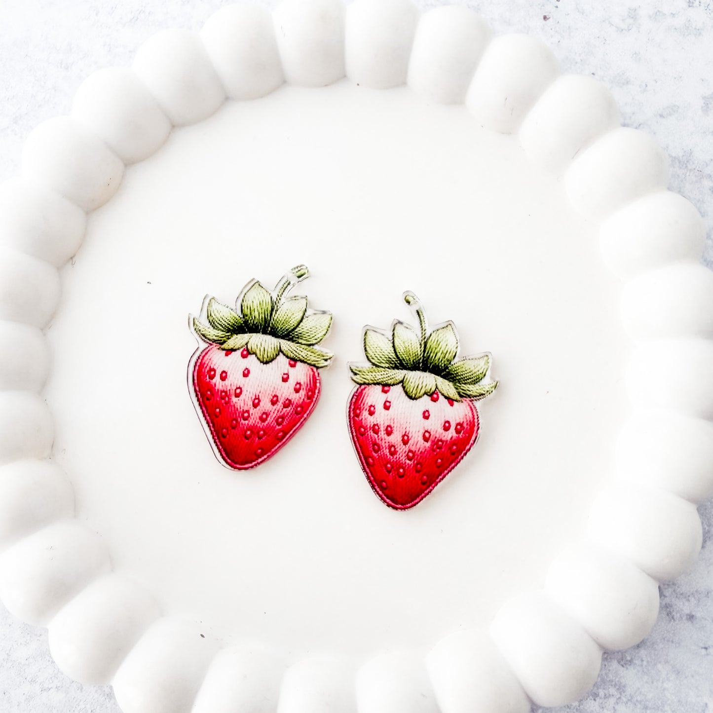 Classic Strawberry Earring Blank (1 Pair), Acrylic Print & Cut, Laser Blank #16