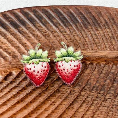 Classic Strawberry Earring Blank (1 Pair), Acrylic Print & Cut, Laser Blank #16