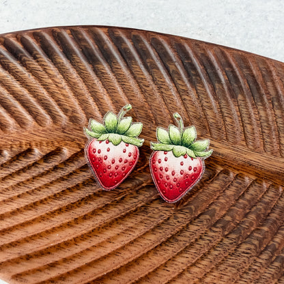 Classic Strawberry Earring Blank (1 Pair), Acrylic Print & Cut, Laser Blank #16