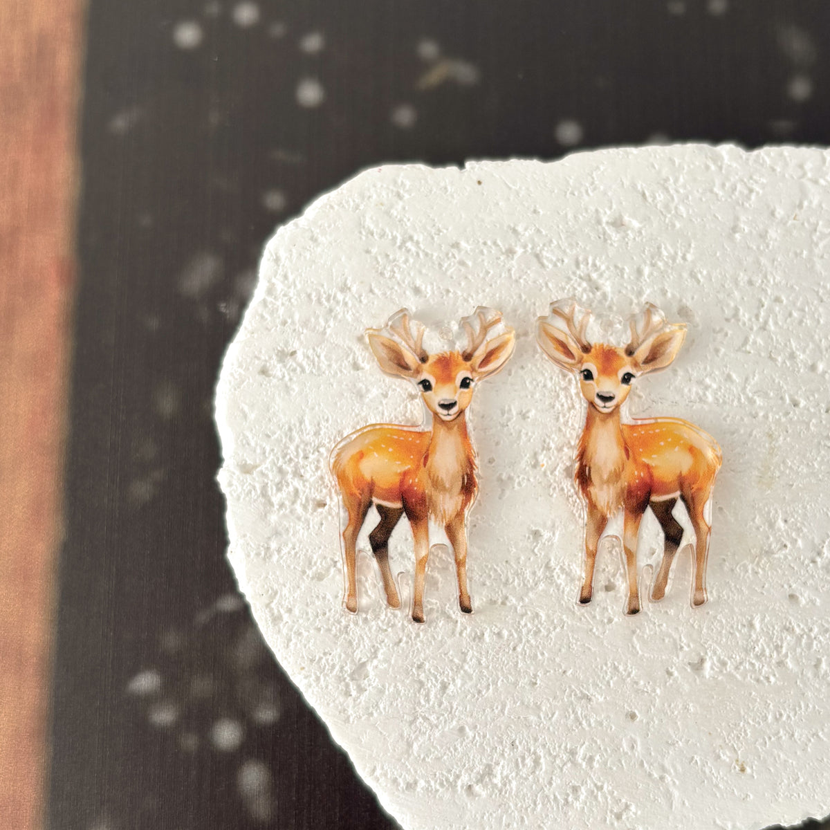 Sweet Reindeer Earring Blank (1 Pair), Acrylic Print & Cut, Laser Blank #118
